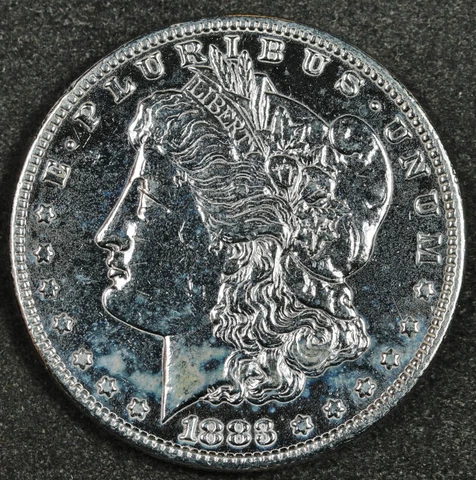1883-s Morgan Silver Dollar.  Proof-Like.  AU Detail.  186947 Cover