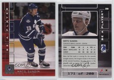 2001-02 ITG Be A Player Memorabilia Ruby /200 Mats Sundin #298 HOF