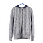 The North Face Striped Hoodie - Medium Grey Cotton Blend