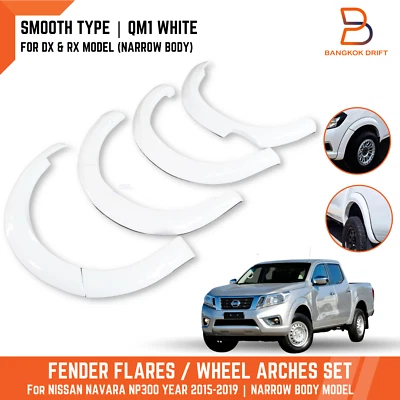 QM1 White Fender Flares Arch For NISSAN NAVARA NP300 D23 DX RX NARROWBODY 15-19 - Image 1 of 4