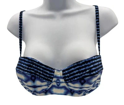 Sujetador de bikini Michael Kors Summer Breeze para mujer talla M azul abstracto Beach Resort Foto 1 de 4