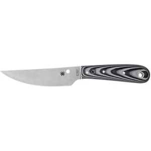 Spyderco, Bow River, 4.36" Fixed Blade Knife, Black/White G10 - Picture 1 of 2