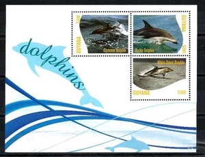 Guyana 2012 Dolphins Souvenir Sheet No. 6237 to 6240 New ** 1st Choice - Picture 1 of 1