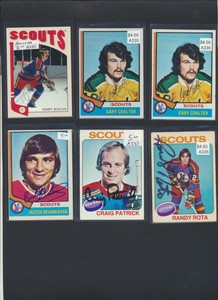 Kansas City Scouts Autographed Signed NHL Hockey Cards U-Pick Coalter Patrick 