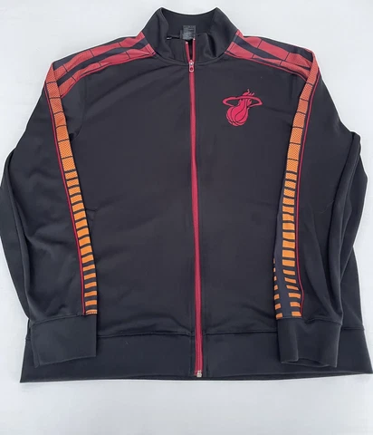 Adidas Miami Heat Shooting Warm Up Zip Up Jacket Mens Size Large 0823 Cover