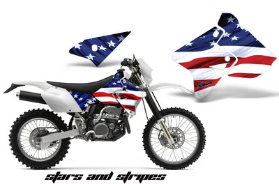Kit de calcomanías de gráficos para cubierta de moto de cross para Suzuki DRZ 400 SM 00-23 ESTRELLAS RAYAS Foto 1 de 2