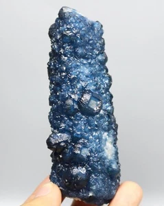 Fluorita azul natural con racimo de cristal de cuarzo muestra mineral fino / China - Imagen 1 de 10
