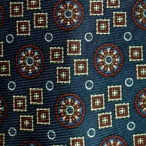 Blue Burgundy Yellow Foulard Silk VITALI Tie Italy - Picture 1 of 8