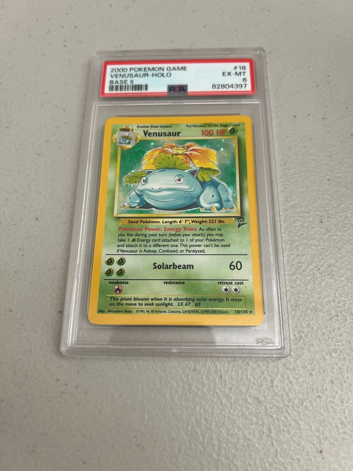 2000 Pokémon TCG Venusaur Holo Rare 18/130 Base Set 2 PSA 6 - Image 1 of 1