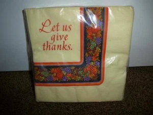 Hallmark Thanksgiving Vintage Papier Abendessen Servietten 16-13" Kürbis Herbst Neu in Verpackung - Bild 1 von 1