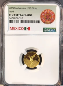 2022 MEXICO GOLD LIBERTAD 1/10 ONZA NGC PF 70 ULTRA CAMEO BEAUTIFUL PERFECTION - Picture 1 of 3