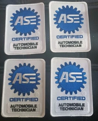 Lote de 4 parches sellados térmicamente bordados técnicos automotrices certificados por ASE Foto 1 de 2