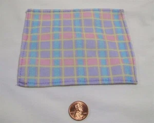 Fisher Price Loving Family Dollhouse Plaid Blanket Pastels For 2.5 Inch Baby - Picture 1 of 1