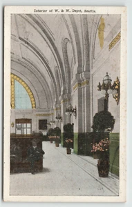 Postal del interior del depósito W&W en Seattle, WA. - Imagen 1 de 2