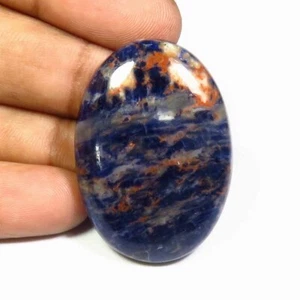 Natürlicher blauer Sodalith 36x25 mm glatt oval Cabs 43 kt Sodalith Edelstein SL-93 - Bild 1 von 9