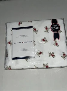 New Tommy Hilfiger Scottie Schnauzer Dog Twin Flannel Sheet Set Scottie Westie - Picture 1 of 5