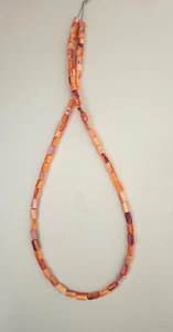 ORANGE PURPLE SPINY OYSTER 3.5-4 x 3.5-7MM TUBE BEADS - 16" Strand - 3822E - Picture 1 of 4