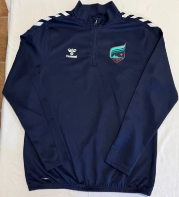 Pullover MN Aurora FC (Fútbol) Hummel 1/4 Cremallera - Azul - Talla M - BEECOOL Foto 1 de 4