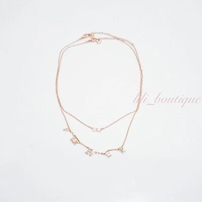 Novo Na Caixa Conjunto de Colar Swarovski 5289891 Admiration Forever Banhado a Ouro Rosa Branca 199 - Imagem 1 de 4