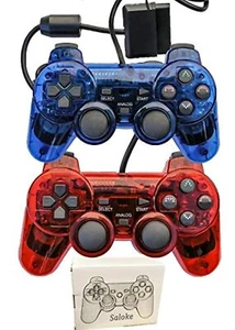 Lot Of 2 Wired Gaming Controllers For PlayStation PS2 PS1 PlayStation 2 PlayStat - Picture 1 of 5