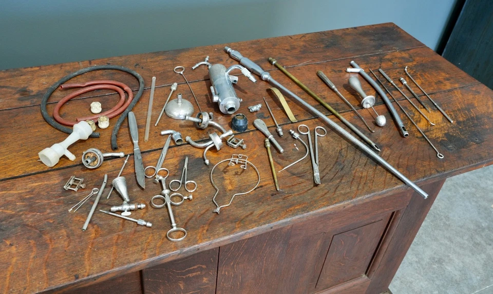 Antique Mortuary Undertaker embalming surgical tools Vintage Oddities medical - Image 1 of 4