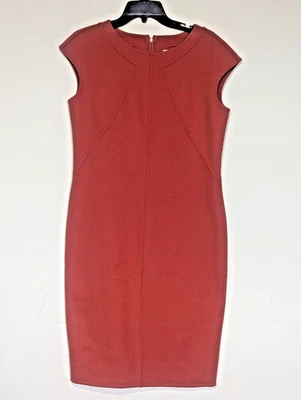 Max Mara Cucito A Mano 连衣裙 10 码橙色羊毛安哥拉混纺最小旧钱 — 第 1/4 张图片