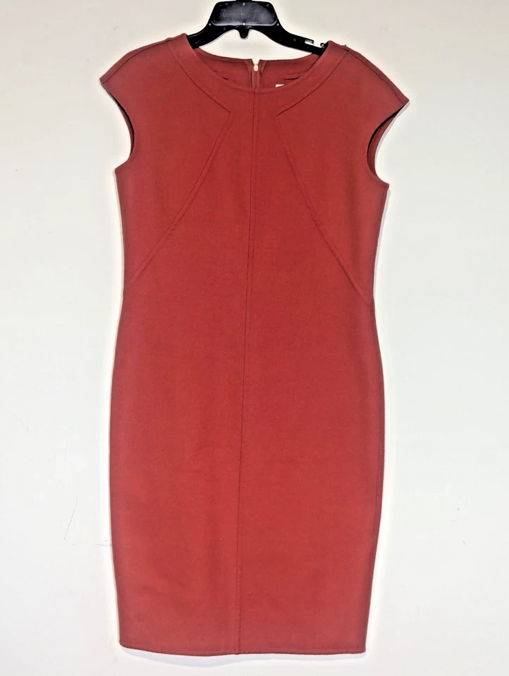 Vestido Max Mara Cucito A Mano Talla 10 Naranja Lana Mezcla Angora Mínimo Dinero Antiguo Foto 1 de 4