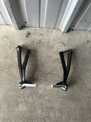 Ducati 848 1098 1198 Passenger Brackets Pegs Pair Black Oem - Image 1 of 4