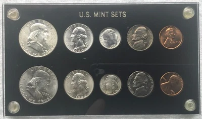 1960  P& D Silver 10 Coin Mint Set BU in Capital Holder - Image 1 of 2