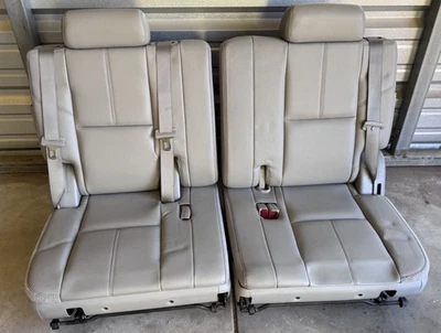 07-14 Tahoe Suburban Yukon Titanio Gris Cuero Tercera Fila Banco Trasero Dividido Foto 1 de 4