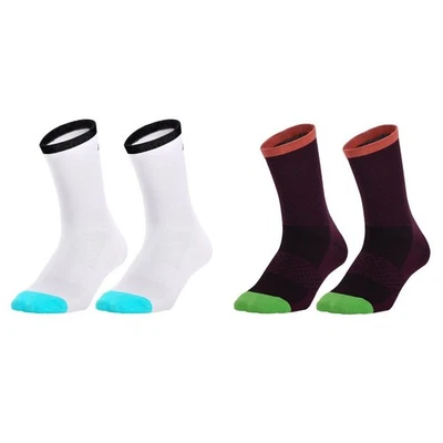 2Pairs Cycling Socks Riding Bicycle Bike Sports Ankle Socks XC MTB Purple White - Image 1 of 4