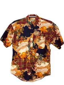 Vtg Natural Issue By Feldini Shirt Mens L Bears Deer Forest Christmas Colorful - Picture 1 of 6