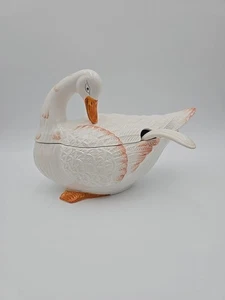 Sopera Grande con Cucharón Ganso o Pato Hecha en Italia De Colección - Imagen 1 de 14