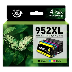 4-pak 952XL 952 XL Czarny i kolorowy atrament do HP OfficeJet Pro 8710 7740 8715 8720 - Zdjęcie 1 z 6