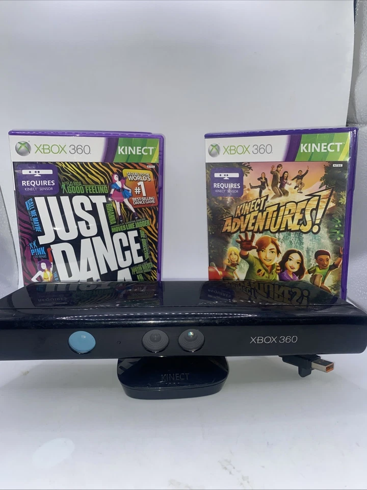 Barra sensor Kinect Microsoft Xbox 360 com pacote com 2 jogos - Imagem 1 de 1