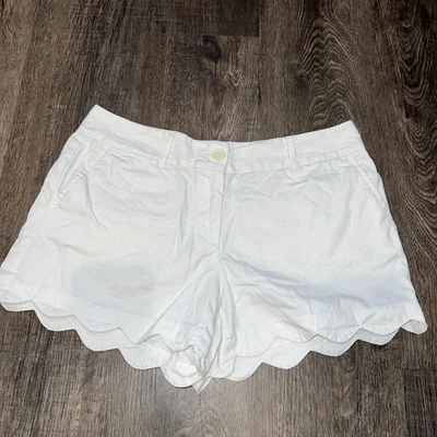 Ann Taylor лофт размер ~ 6 ~ хлопок белый гребешок кромки шорты - Изображение 1 из 4