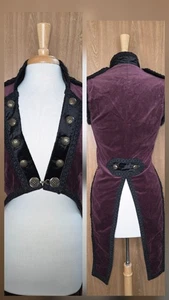 SAMIAH Fine Clothing Vest With Tails Steampunk Gothic Lined SIZE 3 fits Small - Picture 1 of 7