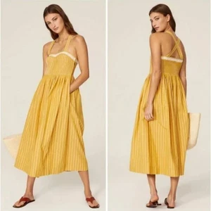 Vestido midi a rayas THE GREAT The Laurel para mujer talla 2 talla mediana sol EE. UU. - Imagen 1 de 10