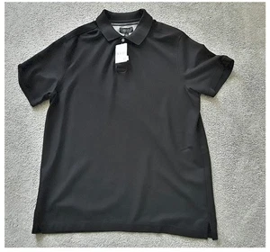 Nordstrom Men's Shop Size L Pima Cotton Piqué Polo Black New With Tag Unworn NWT - Picture 1 of 2