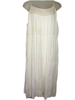 NUEVO CON ETIQUETAS $78 LAUREN CONRAD Maxi Vestido Crochet Encaje Floral Recorte Forrado en Niveles 4X 5X Foto 1 de 3