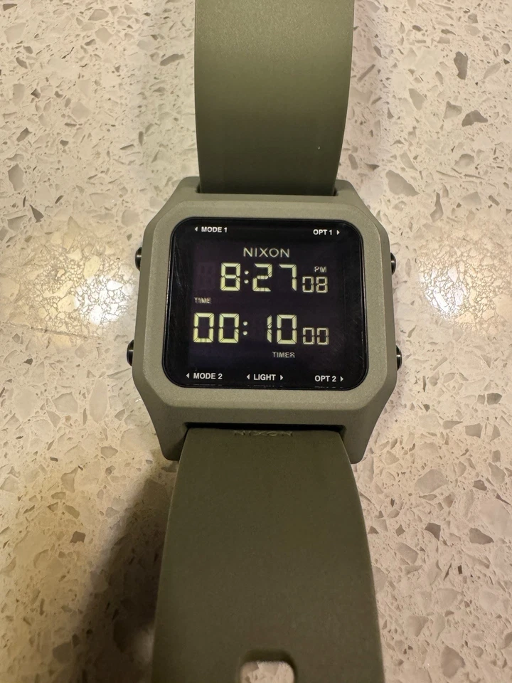 NIXON STAPLE Quartz Men's Watch Black Dial Digital Rubber Band Square From Japan - image 1 of 4