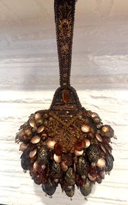 MARY FRANCES BOMBE BRONZE ANHÄNGER PERLEN ARMBAND HANDTASCHE GELDBEUTEL ABENDTASCHE - Bild 1 von 4