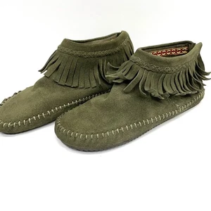 Aldo mocassino scamosciato frange donna 8,5 stivaletti verde oliva ballerine - Foto 1 di 10