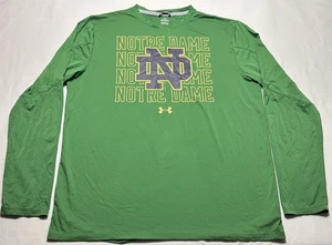 Notre Dame Under Armour Langarm lockere Passform grün Herren Medium *LESEN SIE HAKEN - Bild 1 von 14