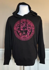 Versace Medusa Embroidered Sweatshirt with Hoodie Black 8 US 1012382 NWT $1100 - Picture 1 of 13