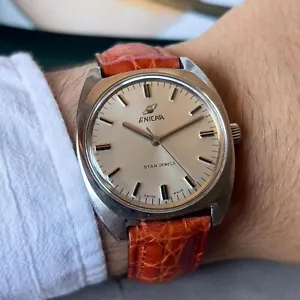 Orologio Enicar Star jewels 160-54-18, steel case 35 mm Meccanico Vintage Ar160 - Foto 1 di 14