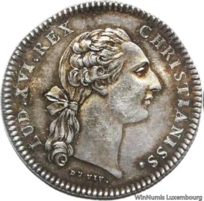 W2697 Inedit Jeton Buste Louis XVI Chambre Commerce Lille 1774 1792 Argent SUP - Photo 1/3