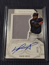 2020 Topps Definitive David Ortiz Auto GU Jumbo Relic Patch 10/15 Red Sox RAW