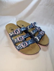 Sandalias de mujer sin cordones deslizantes mulas animal print rosa de Lico talla 5 UK #49 - Imagen 1 de 9
