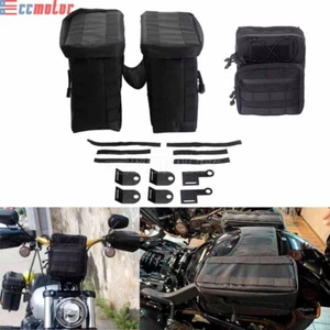 Motorcycle Saddlebags Saddle Bag T-Bar Bag Storage Bag For Harley Softail Dyna - Picture 1 of 10